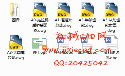 某型号拖拉机后桥的设计【拖拉机驱动桥的设计】【汽车车辆工程】【说明书+CAD】