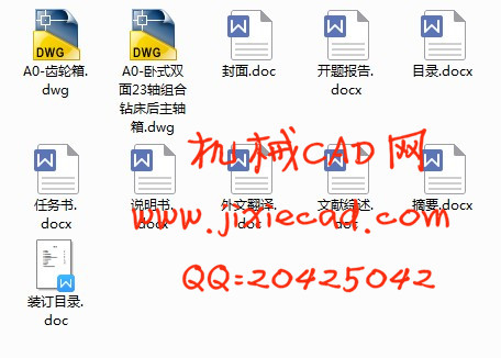 卧式双面23轴组合钻床后主轴箱设计【说明书+CAD】
