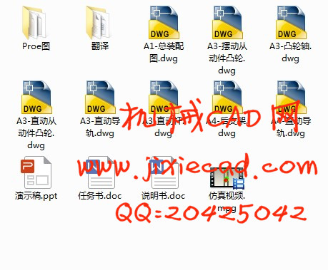 心脏线轨迹直摆组合凸轮机构设计【说明书+CAD+PROE+仿真】