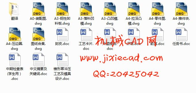锥形罩冲压工艺及模具设计【端盖】【落料拉深复合模】【说明书+CAD】