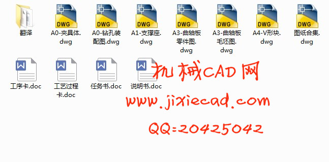曲柄板机械加工工艺及钻5个孔夹具设计【分度】【说明书+CAD】