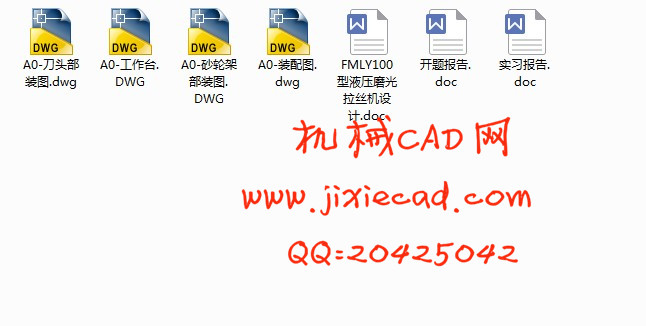 FMLY100型液压磨光拉丝机设计【说明书+CAD】