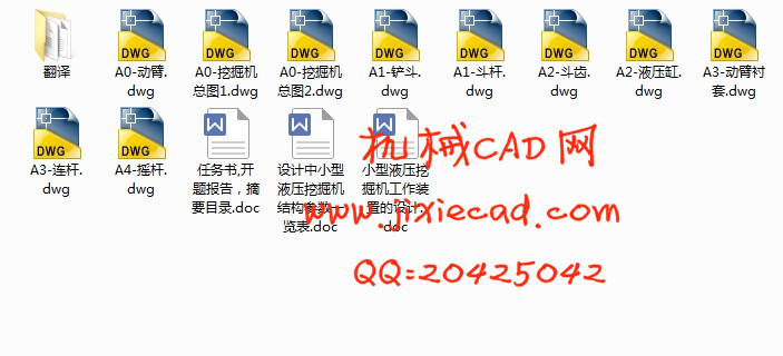 小型液压挖掘机工作装置的设计【说明书+CAD】