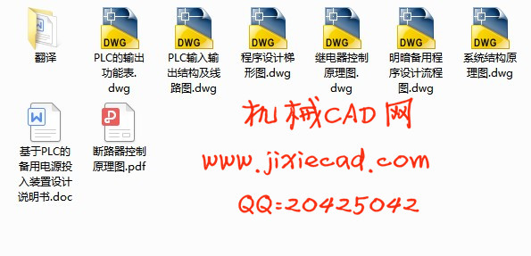 基于PLC的备用电源投入装置设计【说明书+CAD】